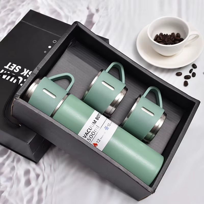 thermos isotherme 500ml Acier inoxydable avec 2 Tasses Minimalist Vacuum
