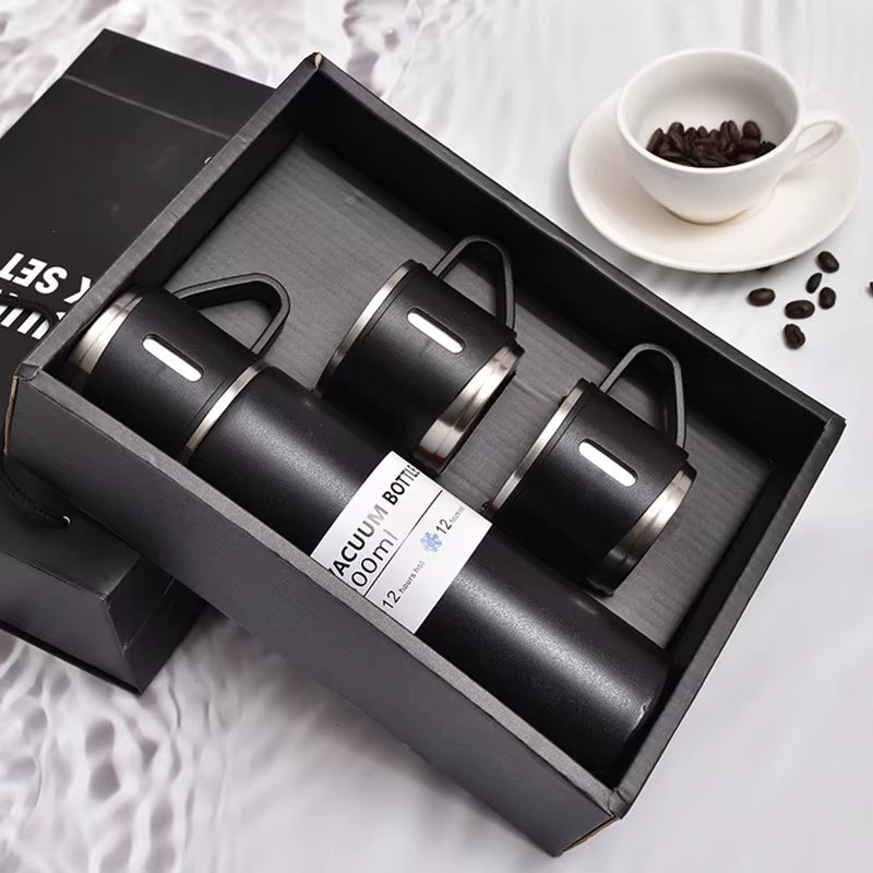 thermos isotherme 500ml Acier inoxydable avec 2 Tasses Minimalist Vacuum