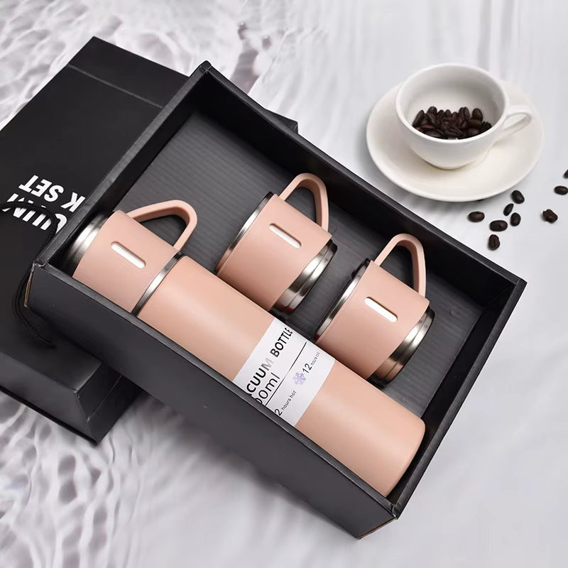 thermos isotherme 500ml Acier inoxydable avec 2 Tasses Minimalist Vacuum