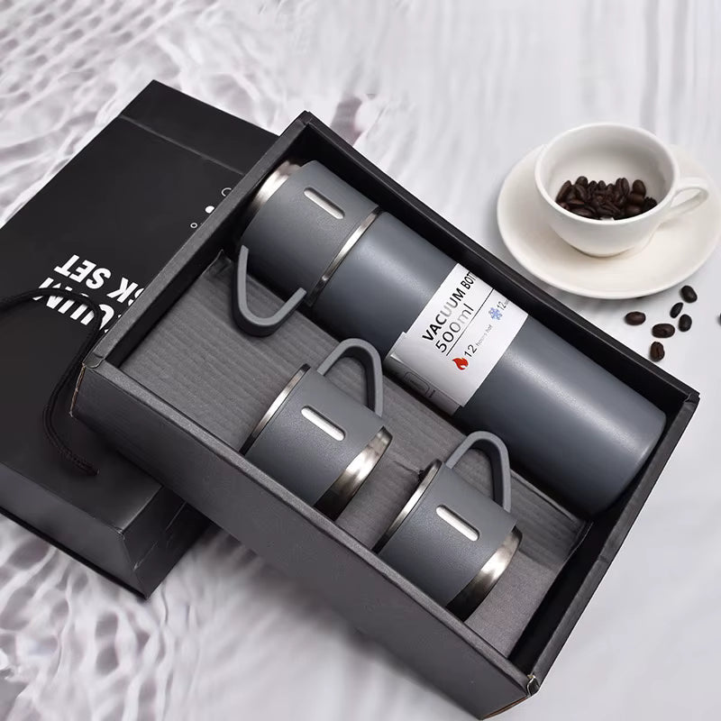 thermos isotherme 500ml Acier inoxydable avec 2 Tasses Minimalist Vacuum